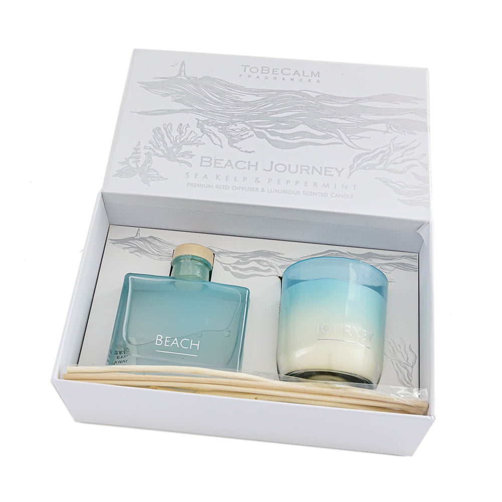 Beach Journey - Sea Kelp & Peppermint - Candle and Diffuser Duo Set