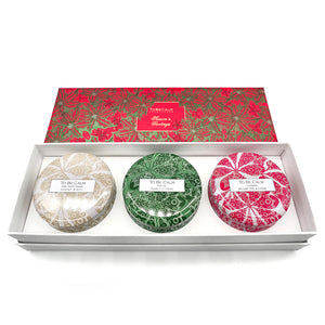 To Be Calm Holly Leaves - Mini Candle Trio